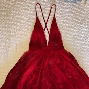 Red party dress